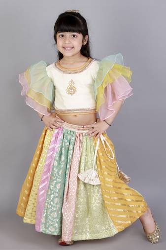 Pastel multi colors lehnga set