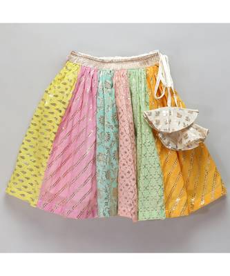 Pastel multi colors lehnga set 4