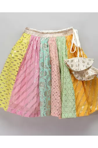 Pastel multi colors lehnga set