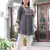 women's black polyester floral print short kurti