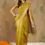 lime yellow zari woven organza saree with unstitched blouse piece
