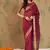 maroon zari woven organza saree with unstitched blouse piece