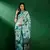 teal jacquard design cotton saree with unstitched blouse piece