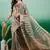 green zari woven banarasi organza saree with unstitched blouse piece