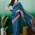 teal zari woven banarasi organza saree with unstitched blouse piece