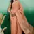 orange jacquard design banarasi organza saree with unstitched blouse piece