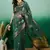 green embroidered banarasi organza saree with unstitched blouse piece