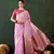 lavender jacquard design poly cotton saree with unstitched blouse piece