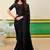 Black embroidered heavy partywear saree