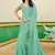 Teal green embroidered heavy partywear saree