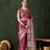 magenta jacquard design poly cotton saree with unstitched blouse piece