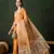 orange jacquard design poly cotton saree with unstitched blouse piece