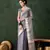 grey jacquard design poly cotton saree with unstitched blouse piece