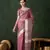 magenta jacquard design poly cotton saree with unstitched blouse piece