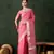 pink jacquard design poly cotton saree with unstitched blouse piece
