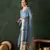 blue jacquard design poly cotton saree with unstitched blouse piece