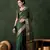 green jacquard design poly cotton saree with unstitched blouse piece