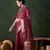 magenta jacquard design poly cotton saree with unstitched blouse piece