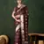 burgundy jacquard design poly cotton saree with unstitched blouse piece
