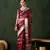 maroon jacquard design poly cotton saree with unstitched blouse piece