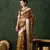 mustard jacquard design poly cotton saree with unstitched blouse piece