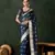 teal jacquard design poly cotton saree with unstitched blouse piece