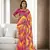 Pink chinon c printed saree with embroidered blouse