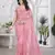 Pink girlie tissue net c embroidered saree