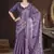 Purple stylish jimmy choo c ethnic sequins embroidered saree