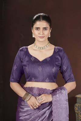 Purple stylish jimmy choo c ethnic sequins embroidered saree 4
