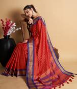 Traditional uppada silk zari weaves saree with blouse piece