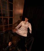 Light pink beautiful chikankari work viscose fabric man's kurta payjama