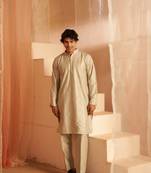 Rich looks light green men's kurta payjama with designer embroidery work