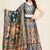 Teal Blue Silk Fabric Ethnic Looks Printed Lehenga Choli