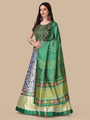  Digital Printed And Sequins Embroidery Work Multi Ethnic Lehenga 4