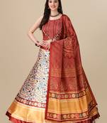  Digital Printed And Sequins Embroidery Work Multi Ethnic Lehenga