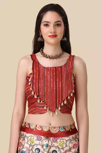  Digital Printed And Sequins Embroidery Work Multi Ethnic Lehenga