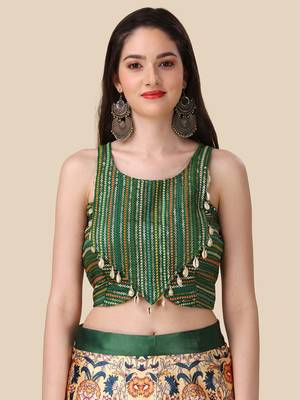  Digital Printed And Sequins Embroidery Work Multi Ethnic Lehenga 3