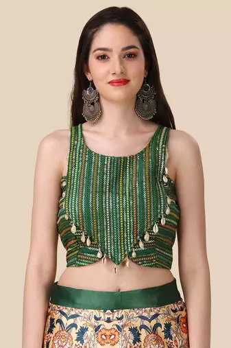  Digital Printed And Sequins Embroidery Work Multi Ethnic Lehenga