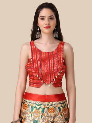  Digital Printed And Sequins Embroidery Work Multi Ethnic Lehenga 3