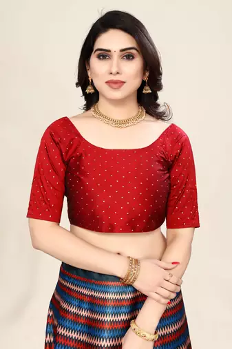 Red Silk Fabric Ethnic Looks Printed Lehenga Choli