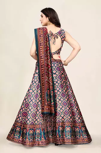 Multy Silk Fabric Ethnic Look Printed Lehenga Choli