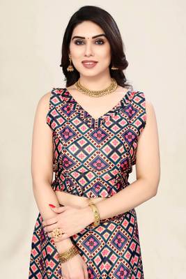 Multy Silk Fabric Ethnic Look Printed Lehenga Choli 3