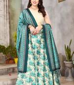 Beige Silk Fabric Ethnic Look Printed Lehenga Choli