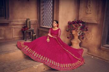 Pink Net Fabric Embroidery Work Girlie Bridesmaid Lehenga 3