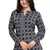 Navy blue rayon fabric printed formal short kurti