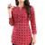 Red rayon fabric printed formal short kurti