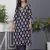Blue rayon fabric printed and embroidery work festive looks kurta set