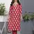Red rayon fabric printed and embroidery work festive looks kurta set