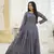 Multi georgette fabric printed and embroidered partywear gown